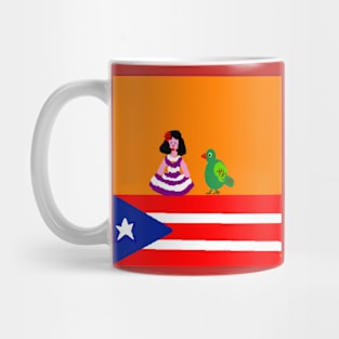 Sporty Puerto Rico Design on Red Background Mug